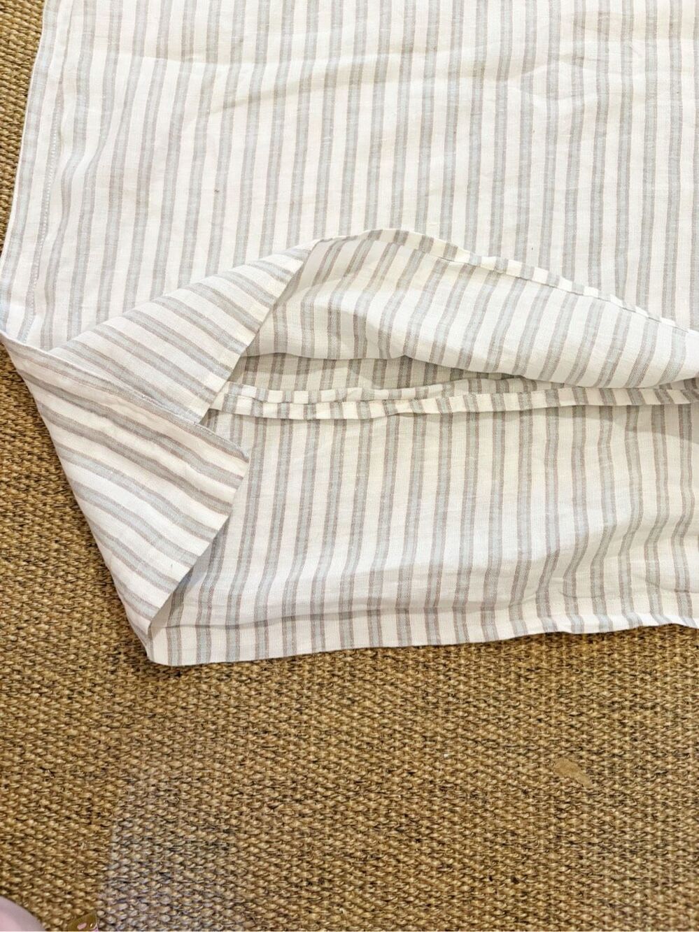 ARHAUS 100% linen European Pillow Sham Stripe - Picture 4 of 6